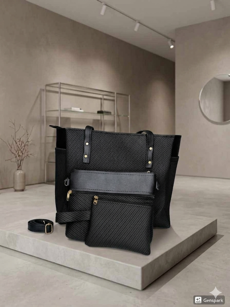 Sac carré noir 3pcs