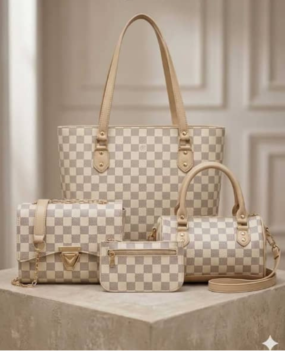 Sac 4pcs beige
